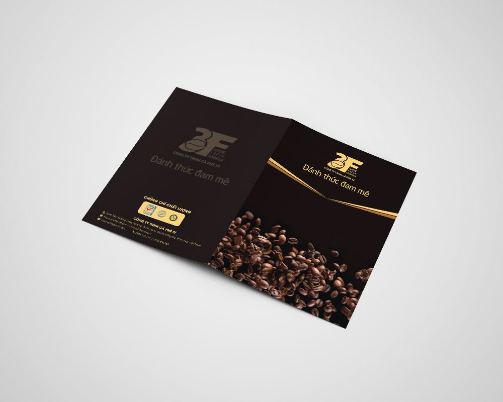 Thiết kế Kẹp file & Tờ rơi Cà Phê 3F