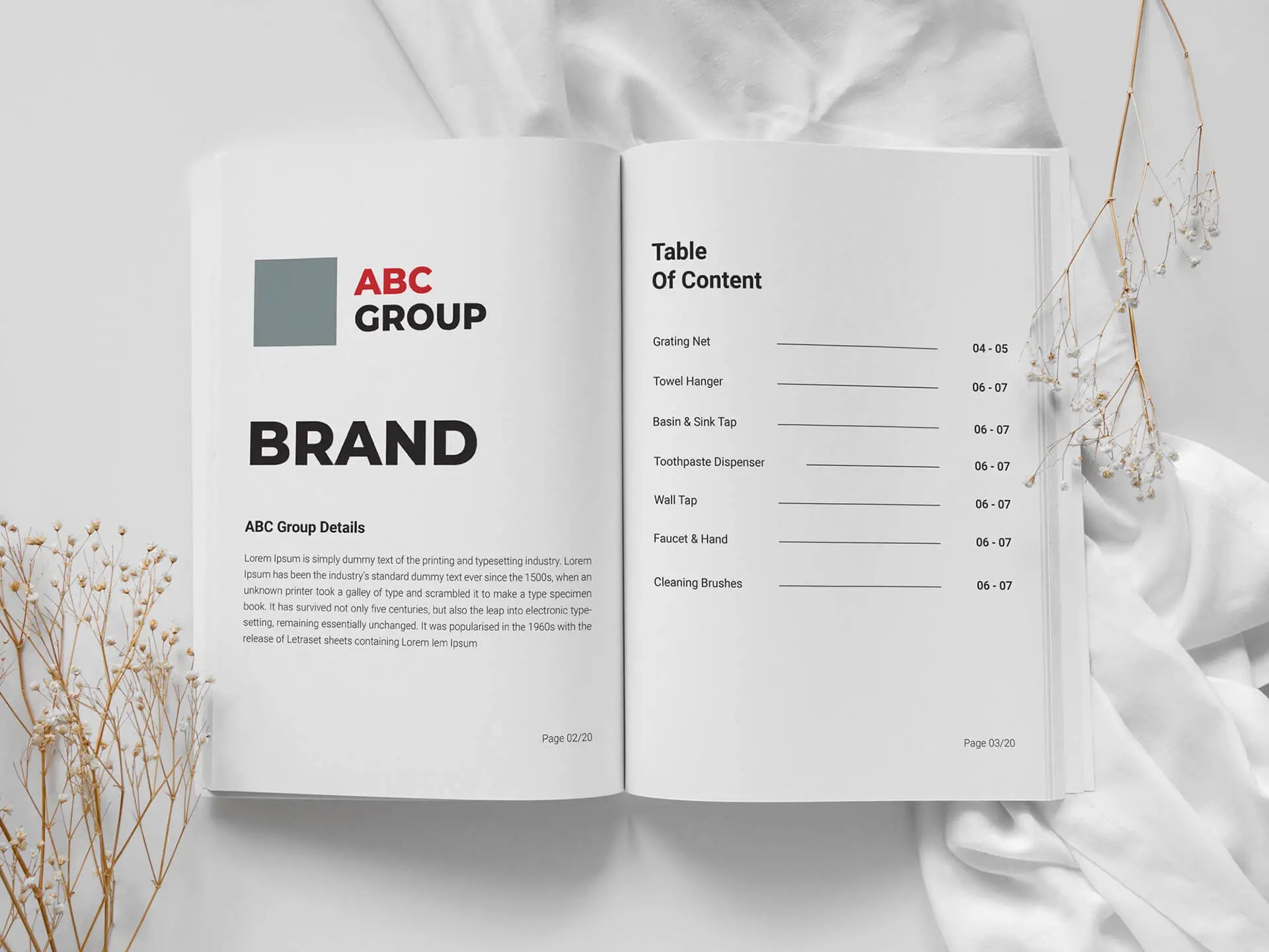 Mẫu Catalogue nội thất, thiết bị vệ sinh (Ảnh Behance)