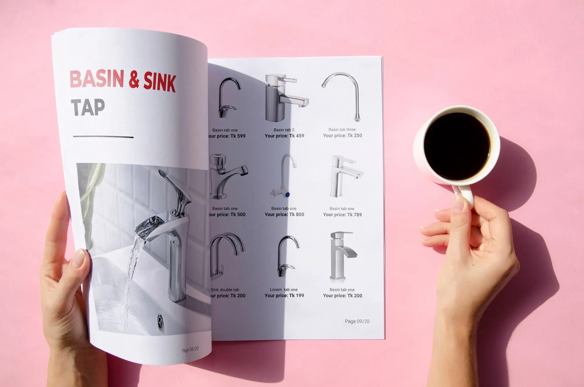 Mẫu Catalogue nội thất, thiết bị vệ sinh (Ảnh Behance)