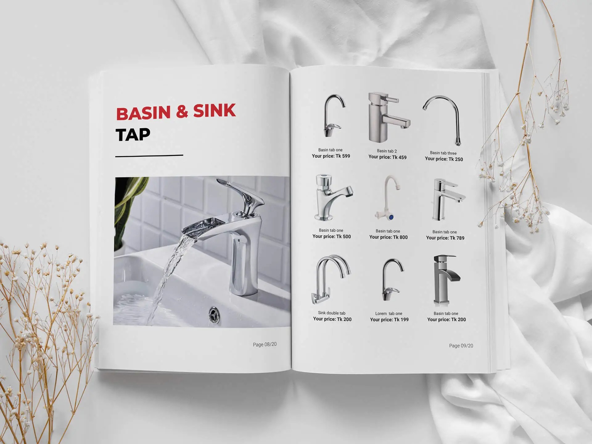 Mẫu Catalogue nội thất, thiết bị vệ sinh (Ảnh Behance)