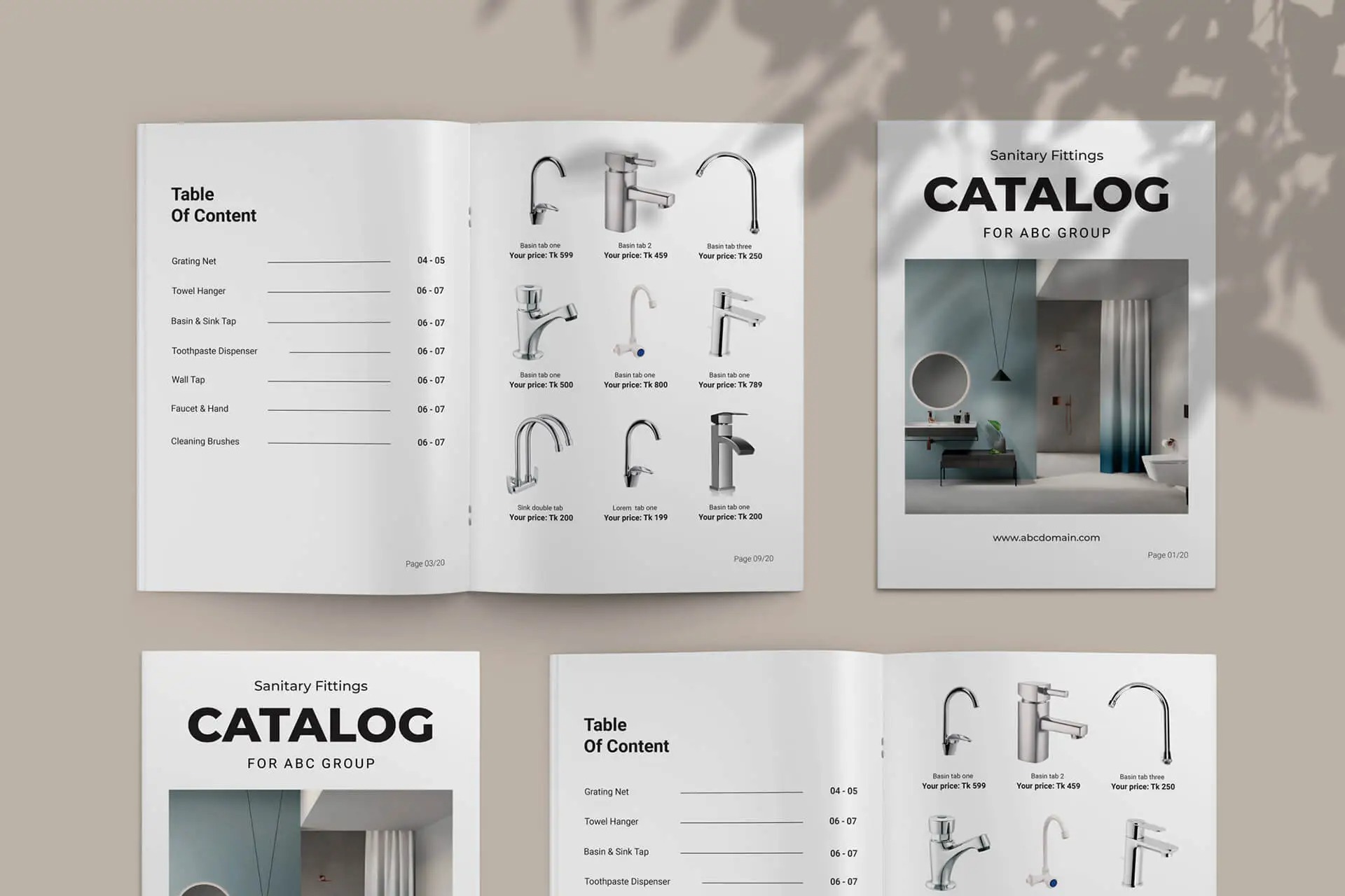 Mẫu Catalogue nội thất, thiết bị vệ sinh (Ảnh Behance)