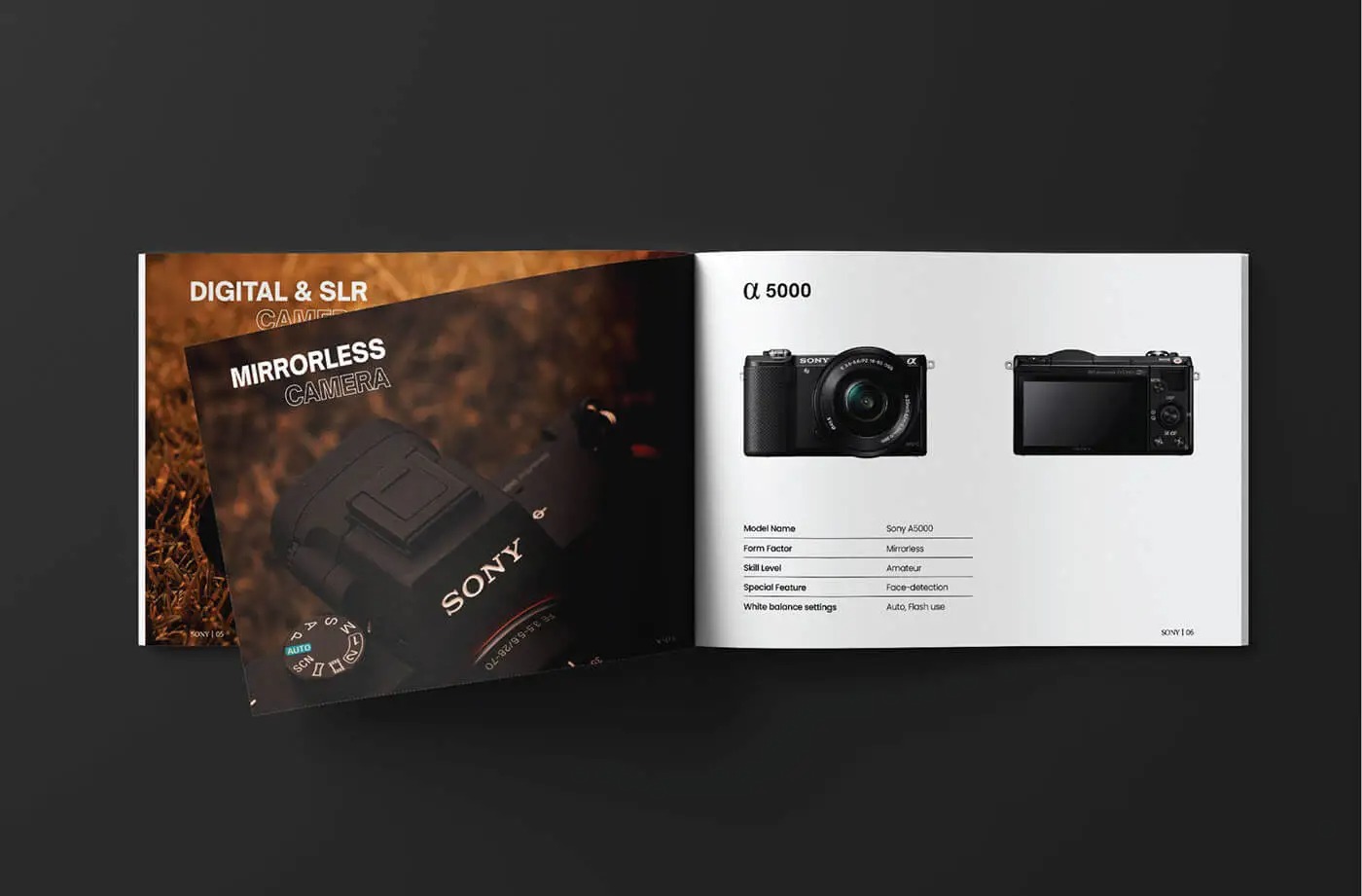 Mẫu Catalogue Máy ảnh Sony (Ảnh Behance)