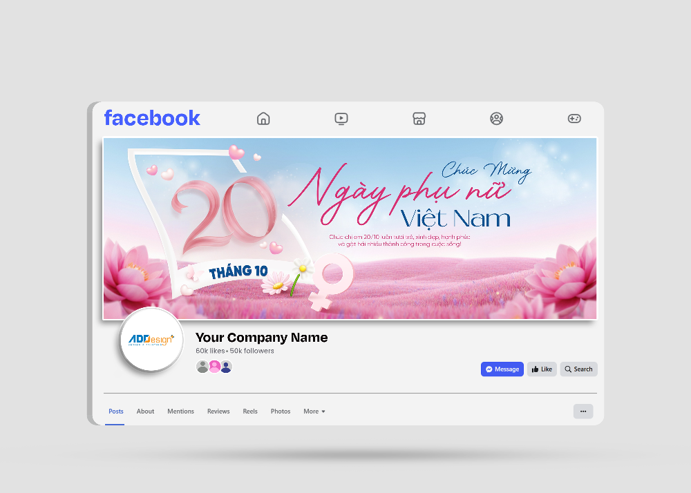 Facebook Cover Photo/ Banner Chào Mừng Ngày Phụ Nữ Việt Nam