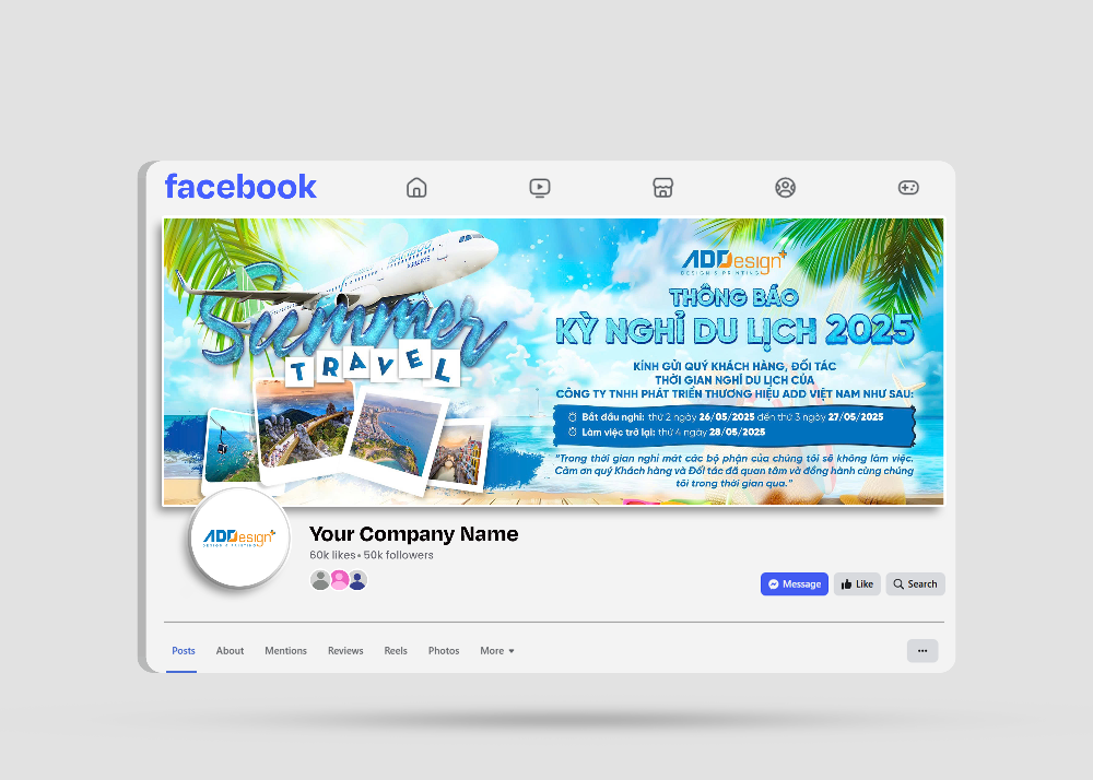 Facebook Cover Photo/ Banner Thông Báo Nghỉ Lễ