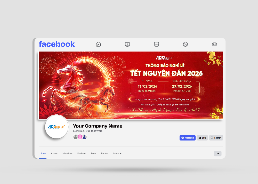 Facebook Cover Photo/ Banner Thông Báo Nghỉ Tết
