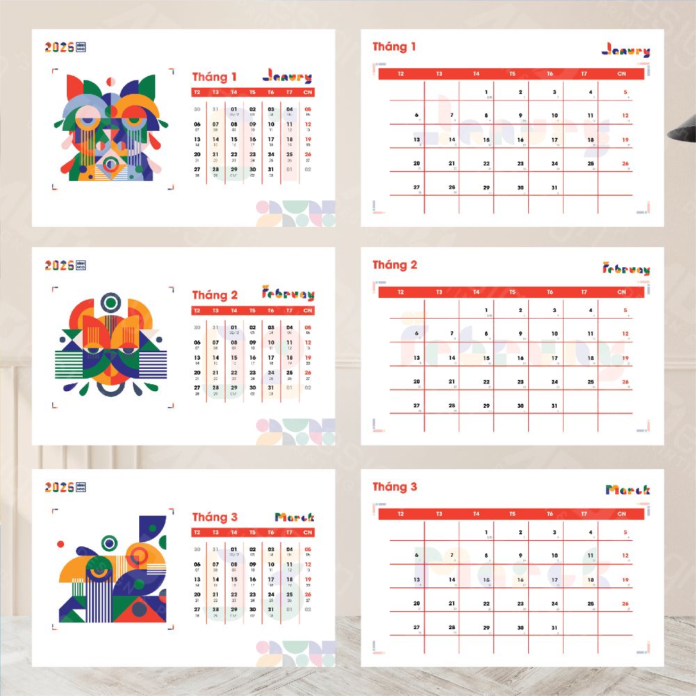 THIẾT KẾ & IN ẤN LỊCH ĐỂ BÀN