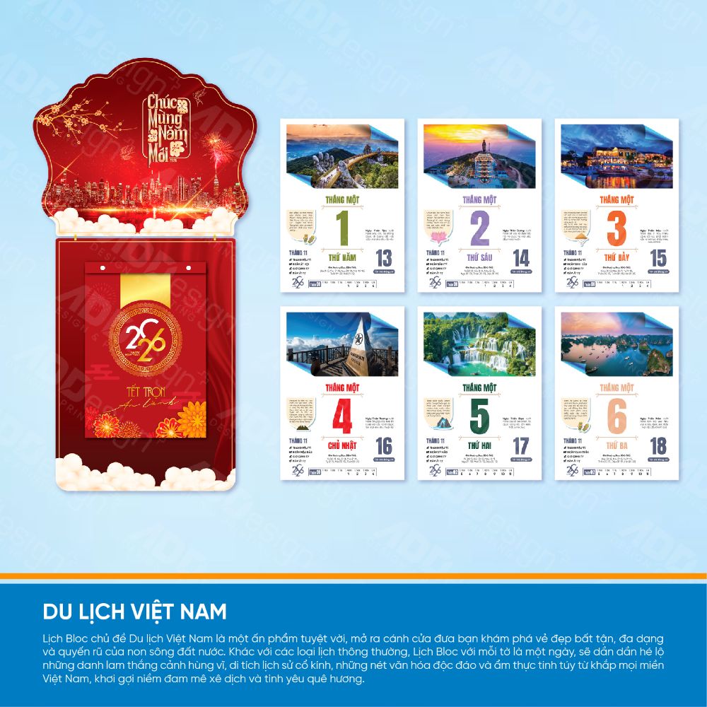THIẾT KẾ 7 IN ẤN LỊCH BLOC