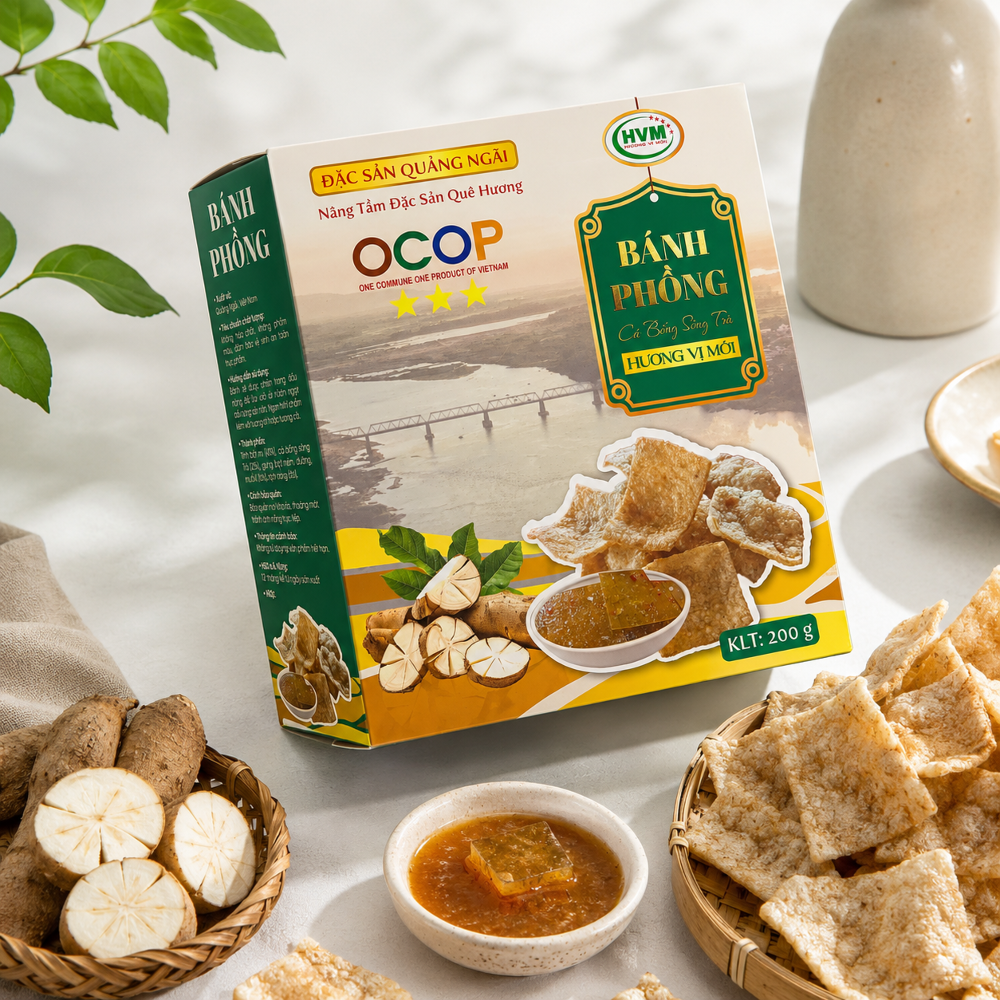 BAO BÌ BÁNH PHỒNG CÁ BỐNG SÔNG TRÀ