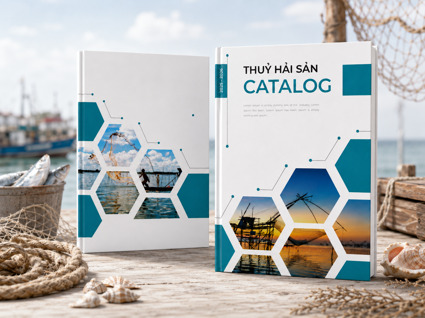 THIẾT KẾ VÀ IN ẤN CATALOGUE THUỶ HẢI SẢN THEO LAYOUT CÓ SẴN 
